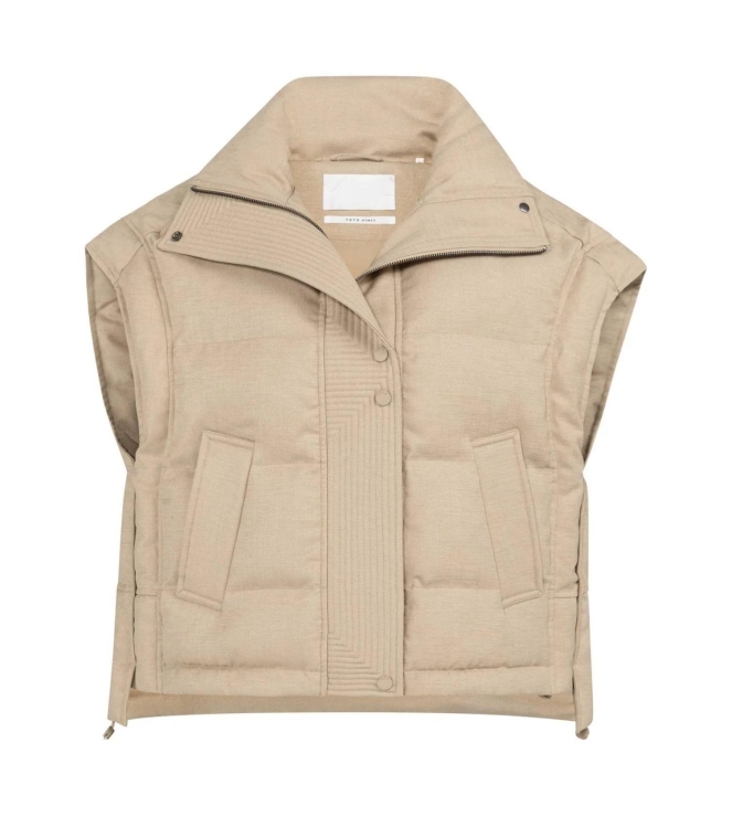 Yaya Oversized bodywarmer met kraag 99041 Gold
