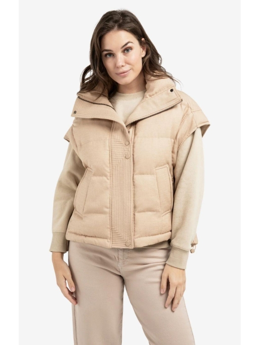 Yaya Oversized bodywarmer met kraag 99041 Gold