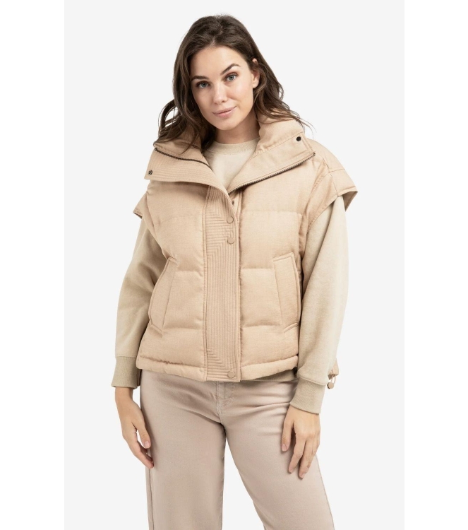 Yaya Oversized bodywarmer met kraag 99041 Gold