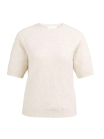 Yaya Zachte trui met korte mouwen 990442 Kit beige mel