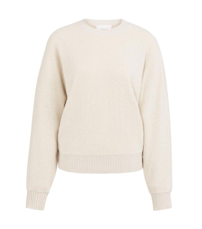 Yaya Boucl? trui met ribdetails 99044 Kit beige