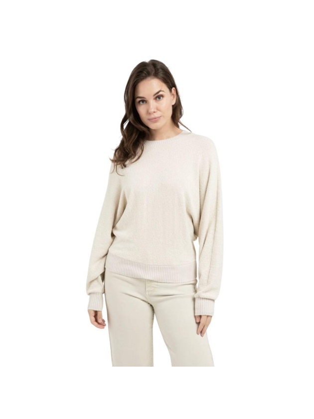 Yaya Boucle trui met ribdetails 99044 Kit beige