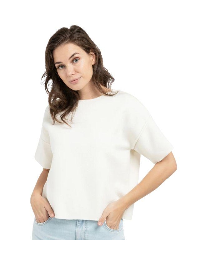 Yaya Sweater met korte mouwen 99053 Ecru