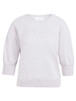 Yaya Sweater met geborduurd artwork 338042 Gray lilac melange