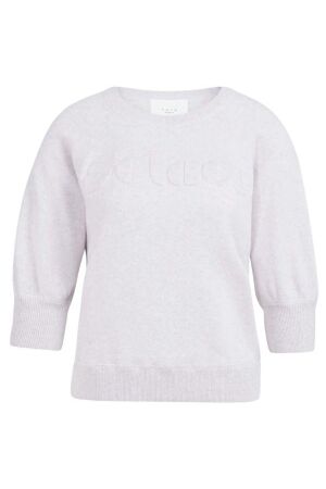 Yaya Sweater met geborduurd artwork 338042 Gray lilac melange