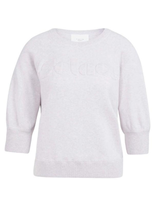 Yaya Sweater met geborduurd artwork 338042 Gray lilac melange