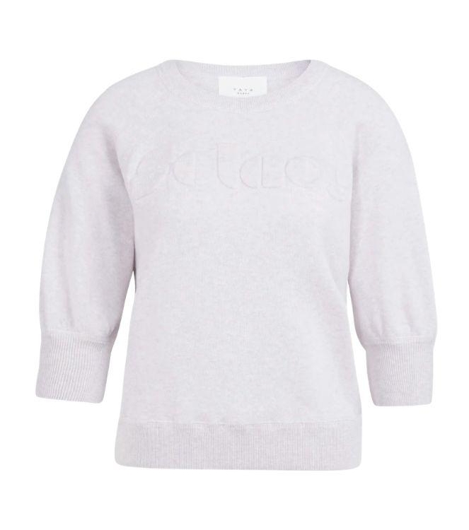 Yaya Sweater met geborduurd artwork 338042 Gray lilac melange