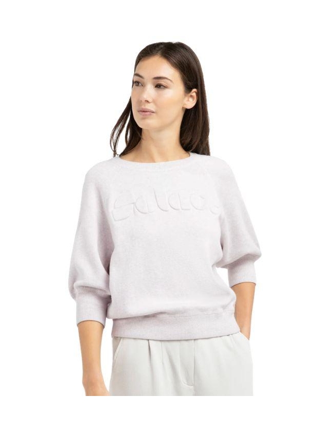 Yaya Sweater met geborduurd artwork 338042 Gray lilac melange