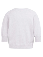 Yaya Sweater met geborduurd artwork 338042 Gray lilac melange