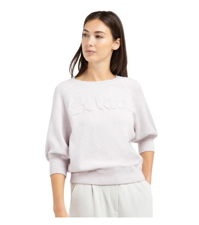 Yaya Sweater met geborduurd artwork 338042 Gray lilac melange