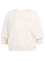 Yaya Sweater met geborduurd artwork 990532 Ecru melange