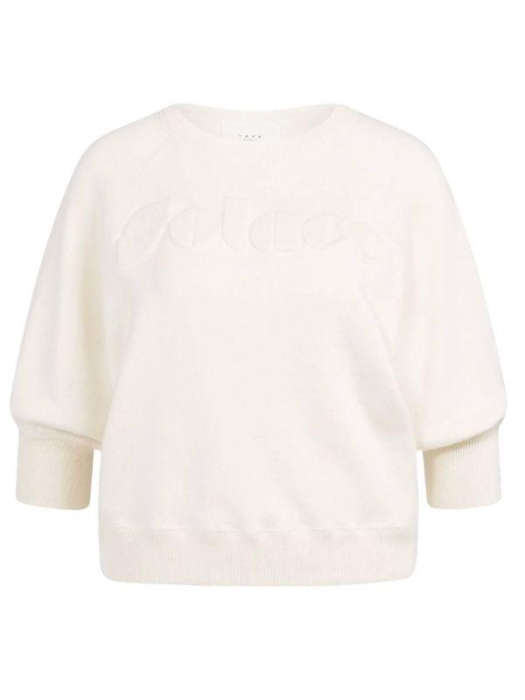 Yaya Sweater met geborduurd artwork 990532 Ecru melange