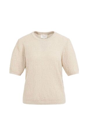 Yaya Gebreide trui met structuur 990521 Desert beige dessin