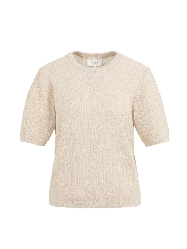 Yaya Gebreide trui met structuur 990521 Desert beige dessin