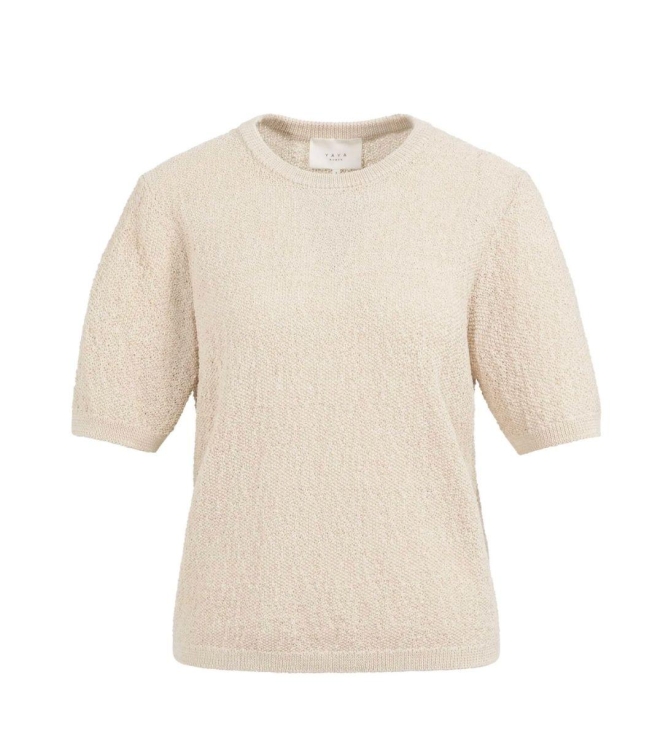 Yaya Gebreide trui met structuur 990521 Desert beige dessin