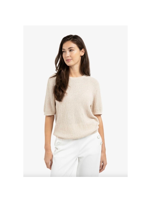 Yaya Gebreide trui met structuur 990521 Desert beige dessin