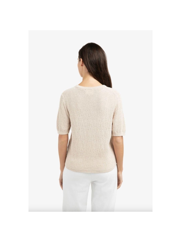 Yaya Gebreide trui met structuur 990521 Desert beige dessin