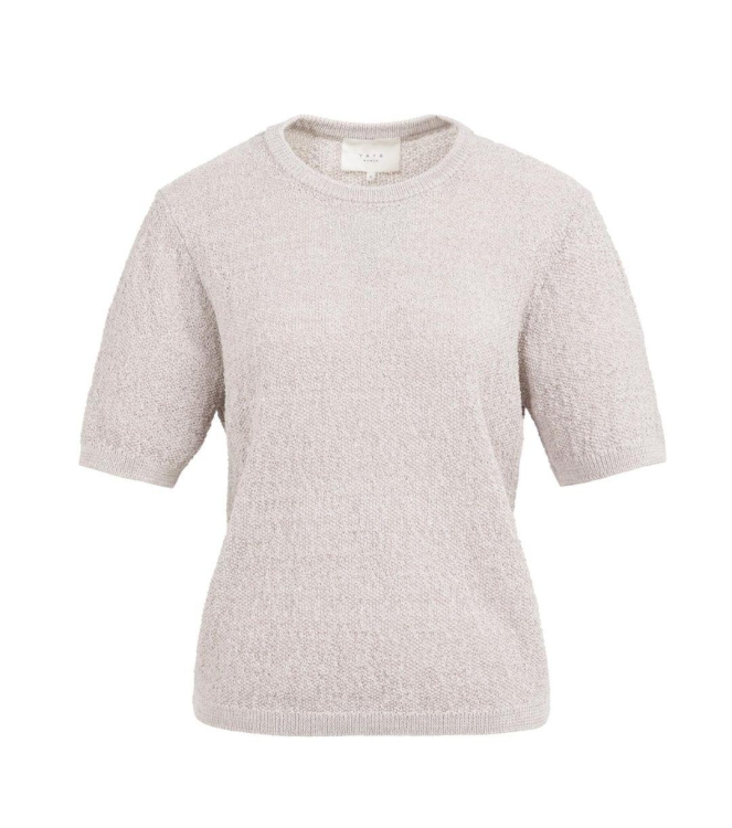 Yaya Gebreide trui met structuur 990541 Mauve purple dessin