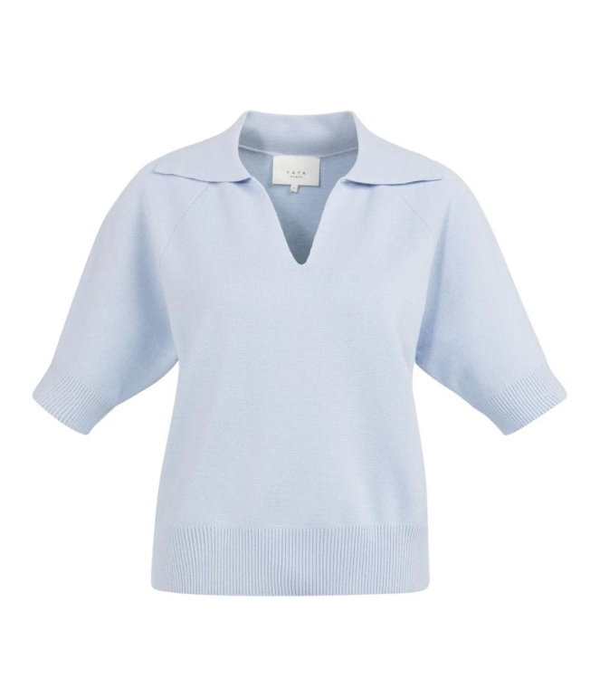 Yaya Trui met kraag en korte mouwen 99048 Ice blue