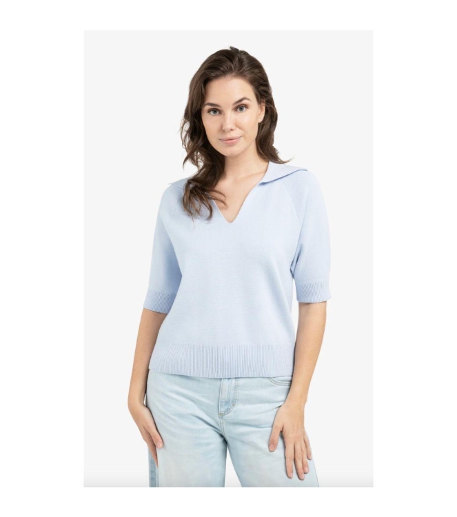 Yaya Trui met kraag en korte mouwen 99048 Ice blue