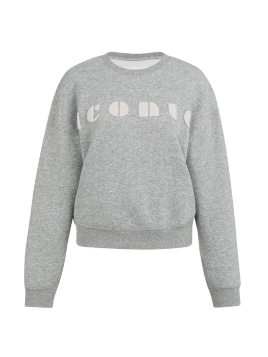 Yaya Sweater met artwork 990471 Iron grey dessin
