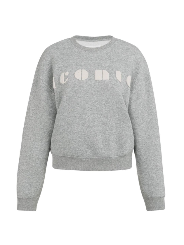 Yaya Sweater met artwork 990471 Iron grey dessin