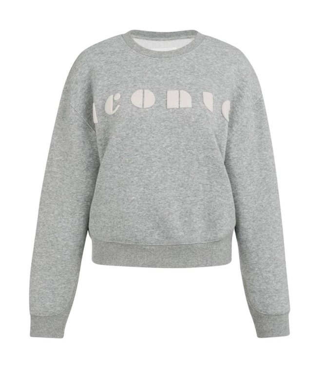 Yaya Sweater met artwork 990471 Iron grey dessin