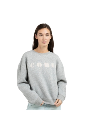 Yaya Sweater met artwork 990471 Iron grey dessin