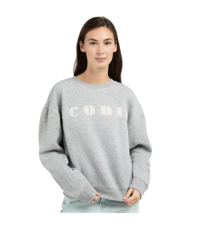 Yaya Sweater met artwork 990471 Iron grey dessin