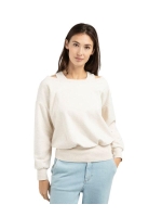 Yaya Sweatshirt met dubbele hals 990532 Ecru melage