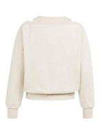 Yaya Sweatshirt met dubbele hals 990532 Ecru melage