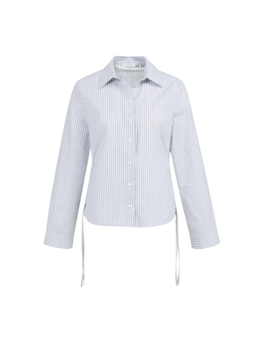 Yaya Blouse met koordjes 990471 Iron grey dessin
