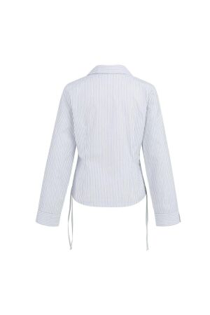 Yaya Blouse met koordjes 990471 Iron grey dessin