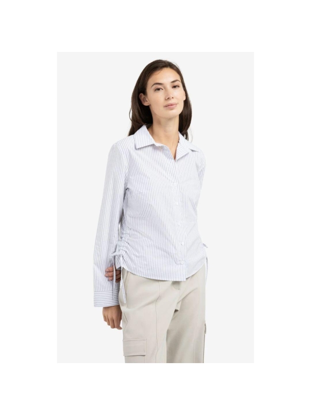 Yaya Blouse met koordjes 990471 Iron grey dessin