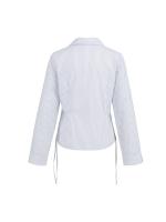 Yaya Blouse met koordjes 990471 Iron grey dessin