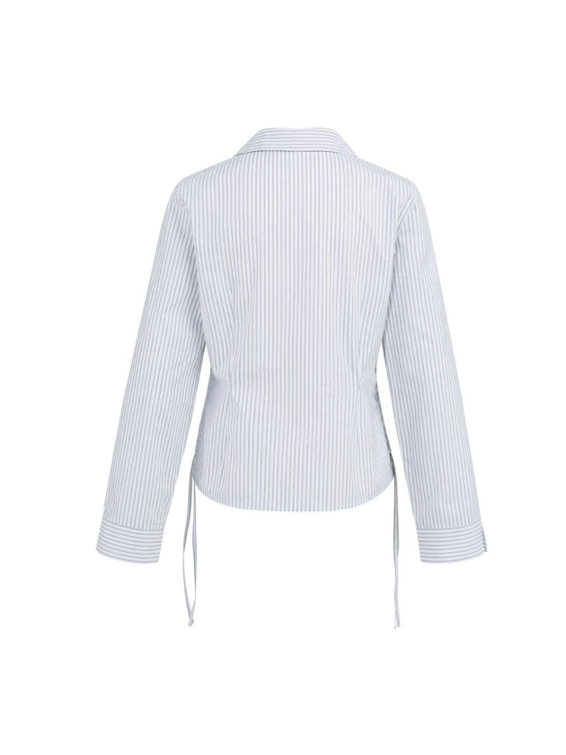 Yaya Blouse met koordjes 990471 Iron grey dessin