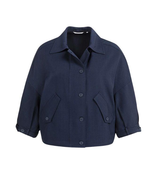 Yaya Blousejack met klepzakken 93923 Navy blazer blue