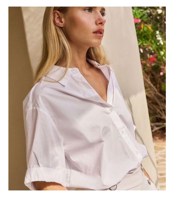 Yaya Blouse met omgeslagen mouwen 00000 Pure white