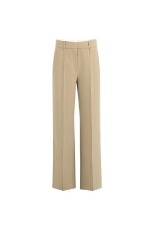 Yaya Geweven broek met stiksels 99045 Khaki green