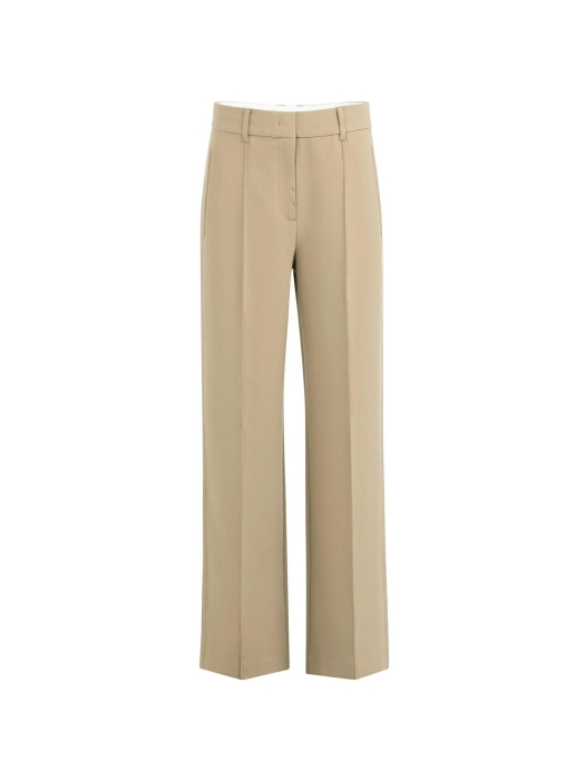 Yaya Geweven broek met stiksels 99045 Khaki green
