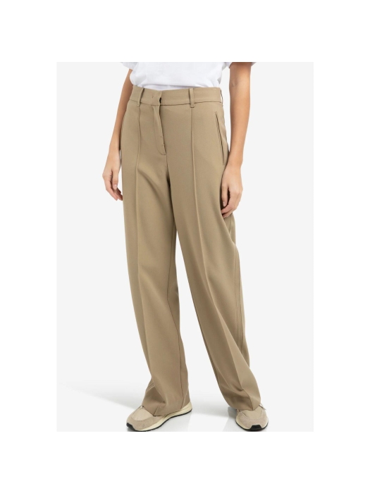 Yaya Geweven broek met stiksels 99045 Khaki green