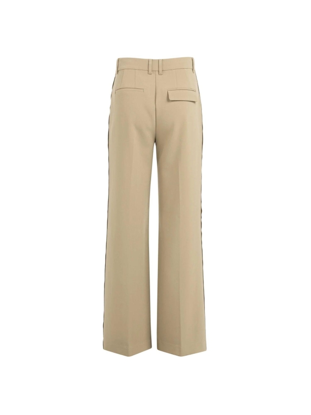 Yaya Geweven broek met stiksels 99045 Khaki green