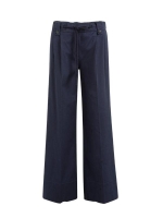 Yaya Geweven broek met strikkoord 93923 Navy blazer blue