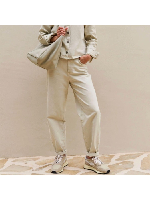 Yaya Barrel jeans met naaddetails 99046Sandstone beige