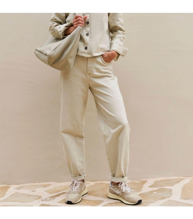 Yaya Barrel jeans met naaddetails 99046Sandstone beige