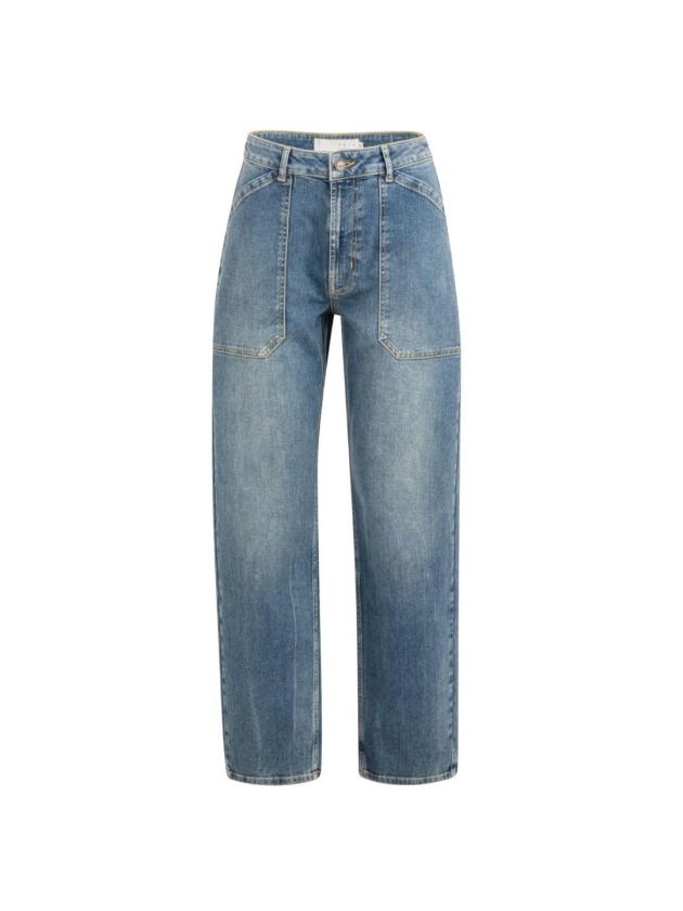 Yaya Cargobroek met laag kruis 01111 Blue denim