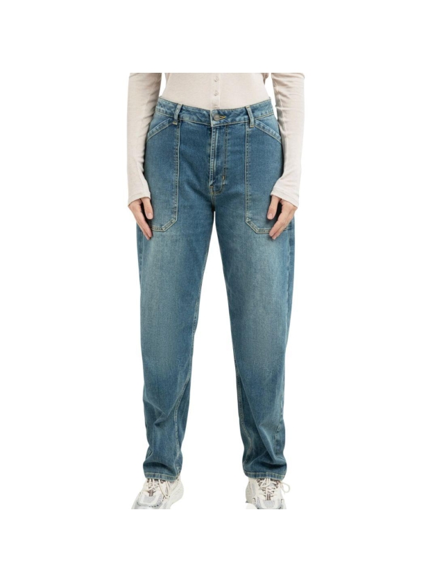 Yaya Cargobroek met laag kruis 01111 Blue denim