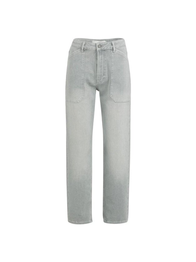 Yaya Cargobroek met laag kruis 99027 Mid grey denim