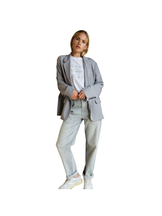 Yaya Cargobroek met laag kruis 99027 Mid grey denim