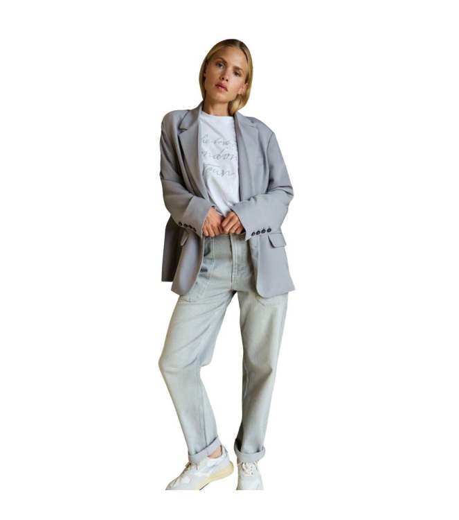 Yaya Cargobroek met laag kruis 99027 Mid grey denim